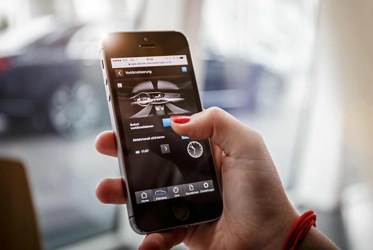 "Mercedes me" ermöglicht auch die Klimatisierung mancher Modelle aus der Ferne
