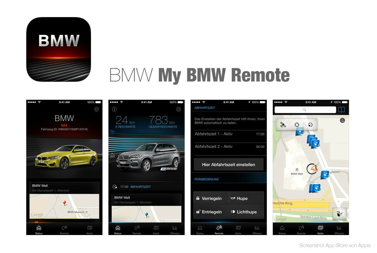 Die BMW-App für den Zugriff aufs Auto aus der Ferne