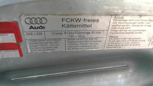 Audi A6 4b C5 avant Klimaanlage Füllmeng