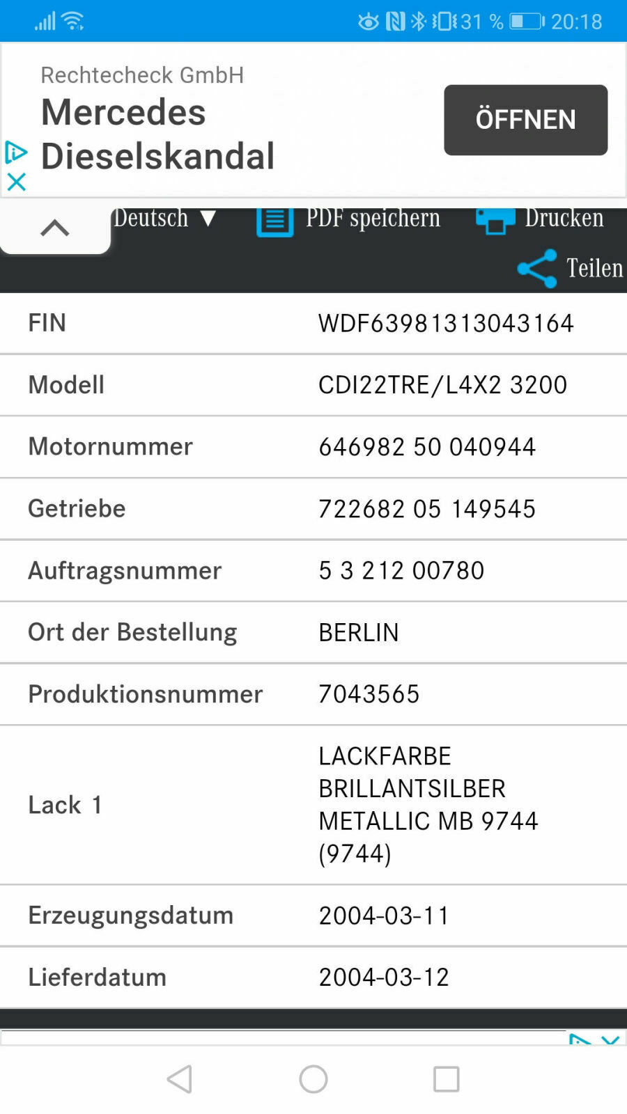 Was ist das für ein Farbcode? - Finde leider kein Typenschild oder Farbcode im Schein :-(