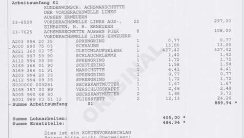 Kostenvoranschlag