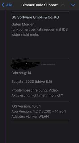 Antwort bimmercode