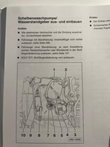 Golf 6 Wischwasser Pumpenausbau
