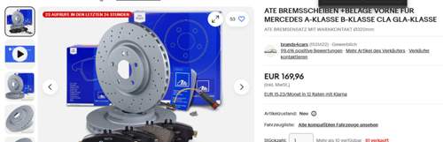 Bremsschreibe mit Löcher