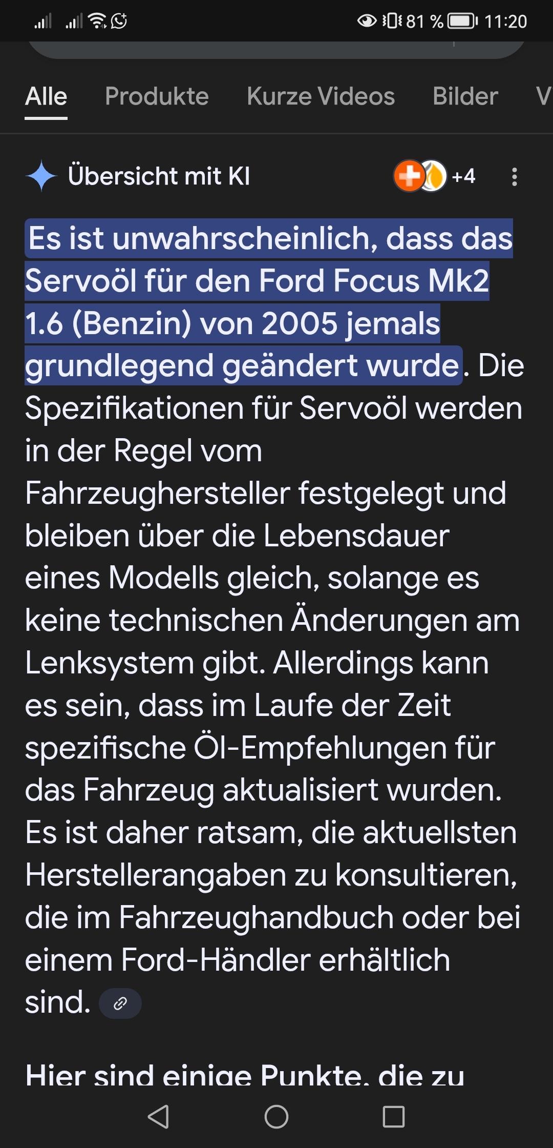 Welche Farbe servo Öl, Facelift