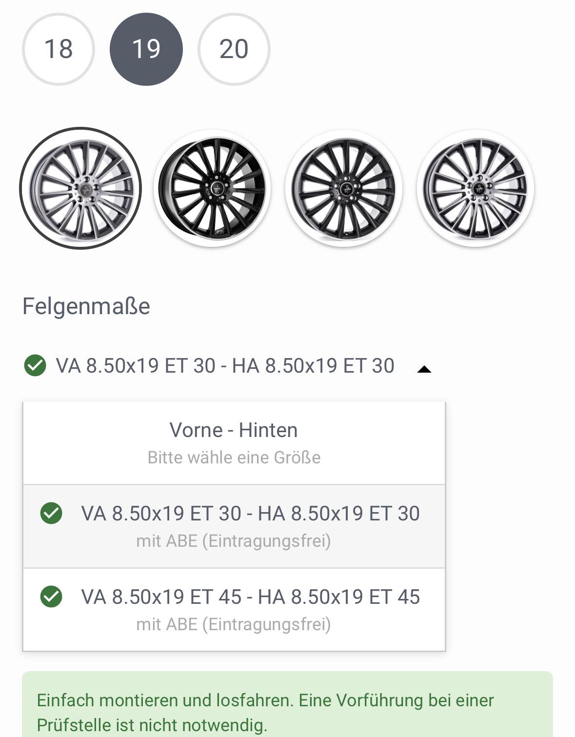 Welche Felgengröße?