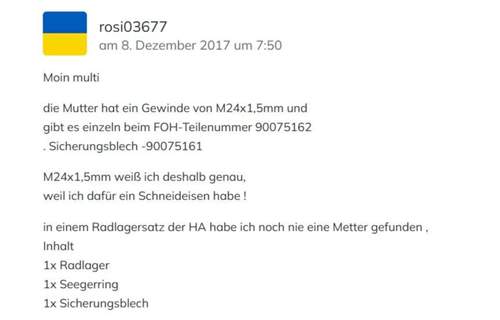Masse-teilenummer-mutter