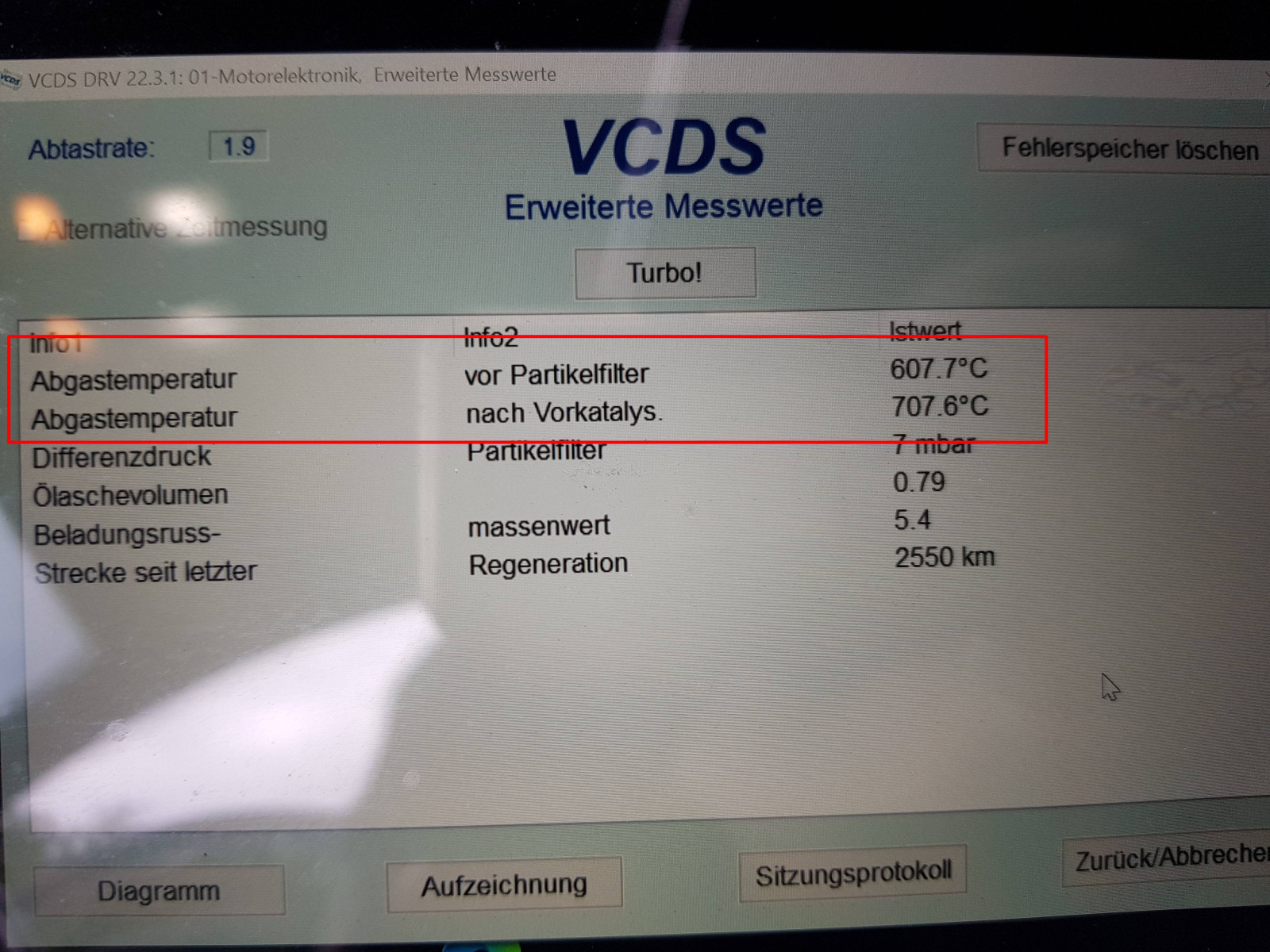 Welcher Punkt ist für einen DPF Regeneration maßgebend?