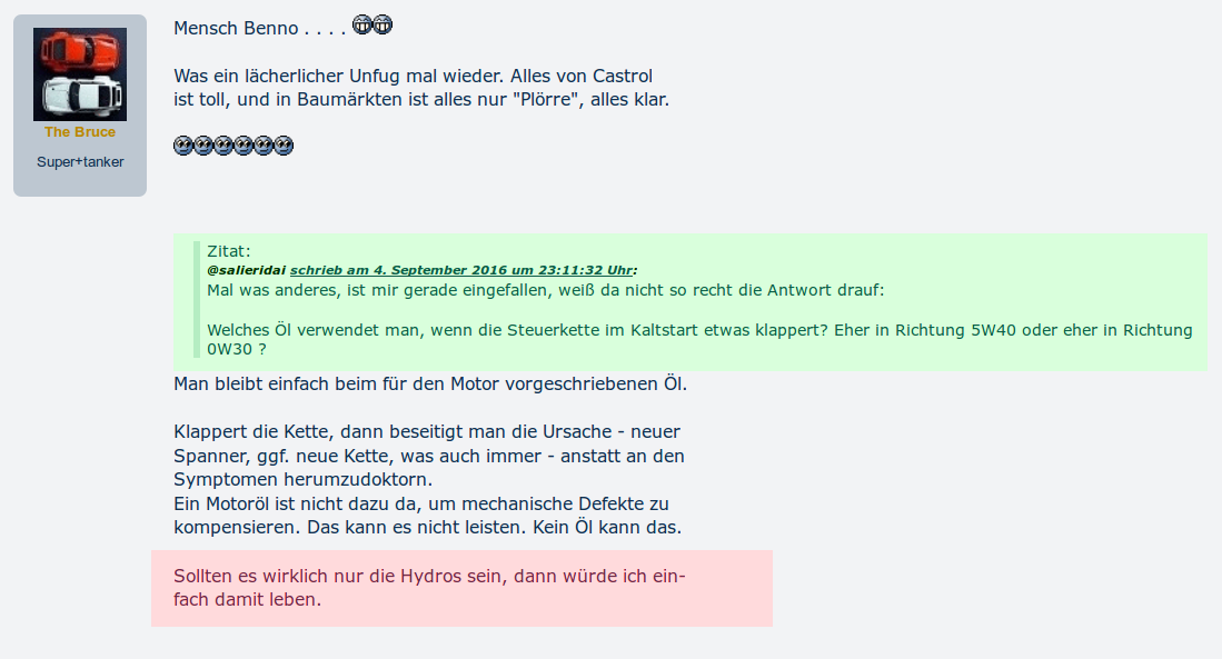 Welches Motoröl?