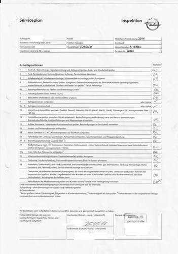Serviceplan Corsa D 1,4T