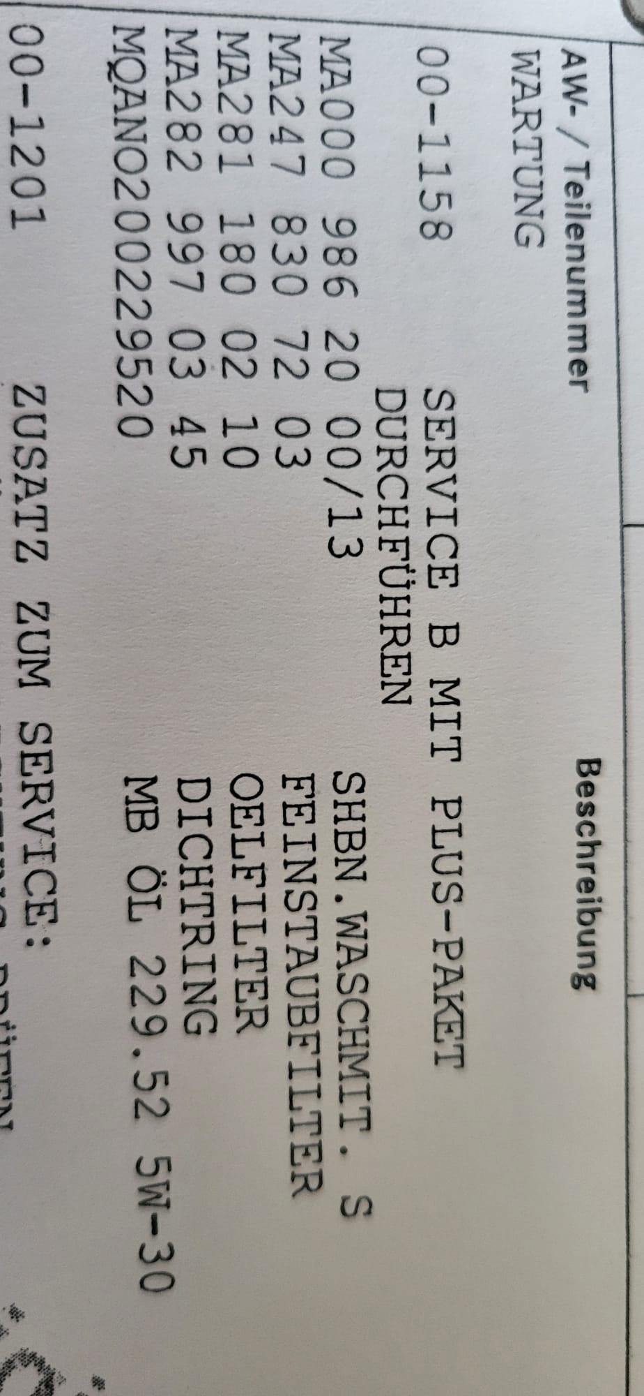 Welches Öl für Motorölwechsel GLA 2.5e Bj. 02/20? Füllt DB falsches Öl ein?