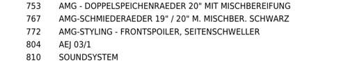 Ausstattungsliste