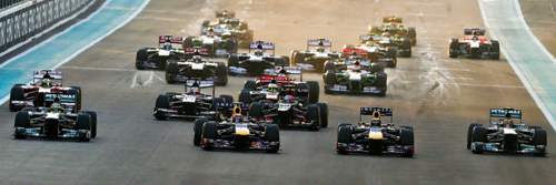 Nach dem Start: Vettel und Rosberg überholen Webber