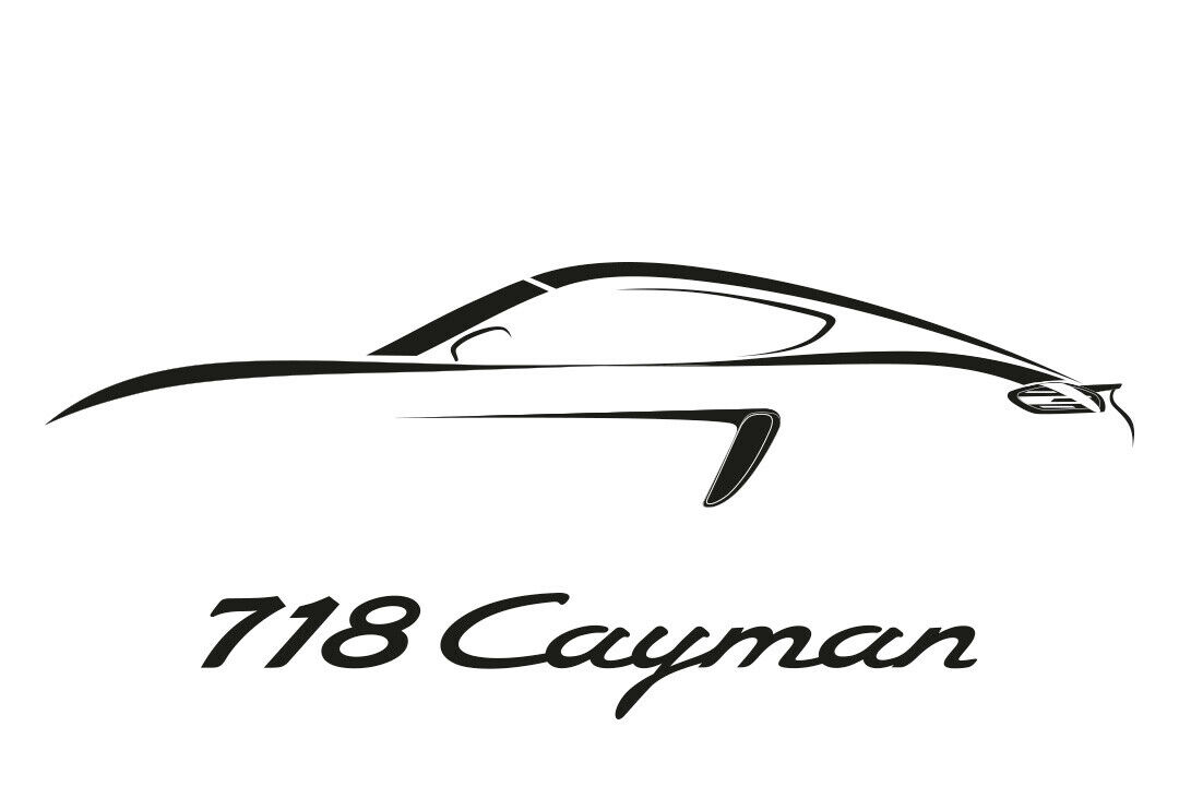 Mehr als die Silhouette und den Schriftzug gibt Porsche noch nicht vom 718 preis