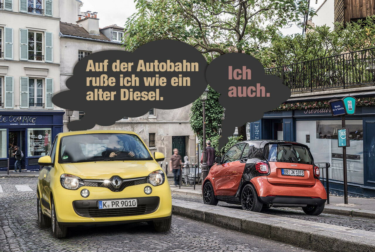 Renault Twingo und Smart: Bei einem ADAC-Test zeigten die beiden Kleinen mit dem 1,0-Liter-Motor einen erhöhten Rußausstoß