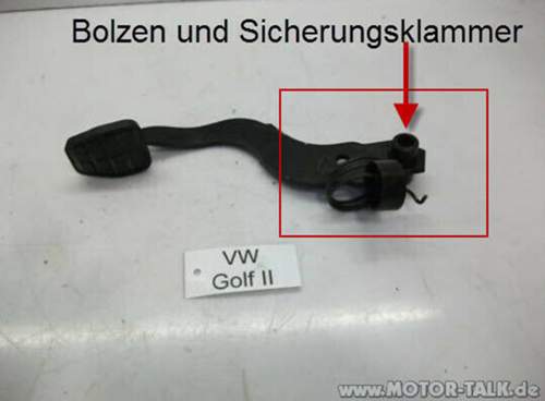 Sicherungsbolzen am Bremskraftverstärker
