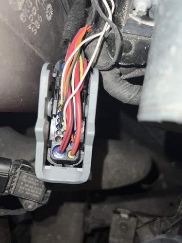 Weiße Kabel an Pin 8 + 16