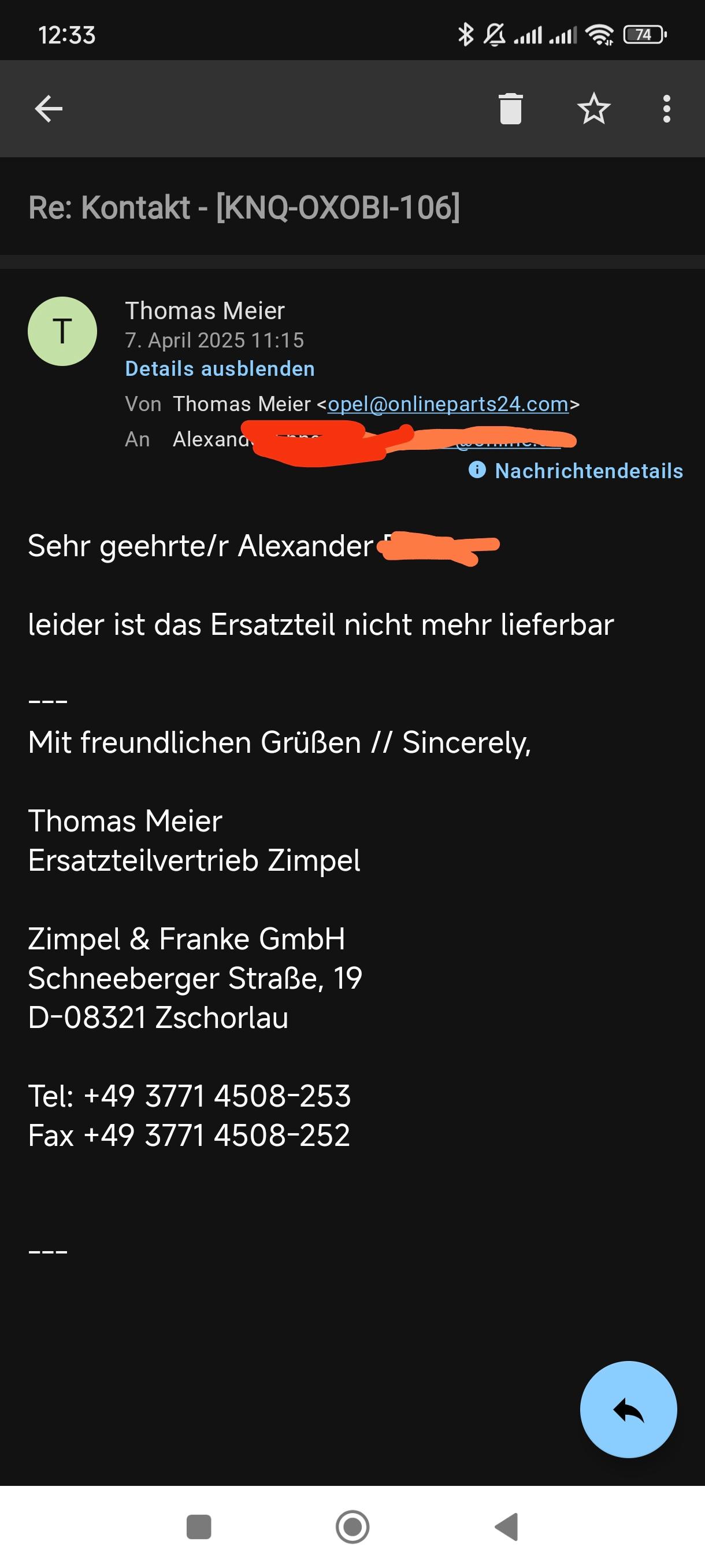 Wie kann ich ein Ersatzteil finden, wenn OE nicht lieferbar?