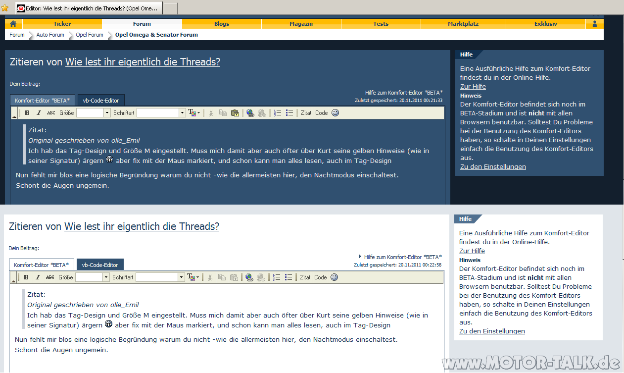 Wie lest ihr eigentlich die Threads?