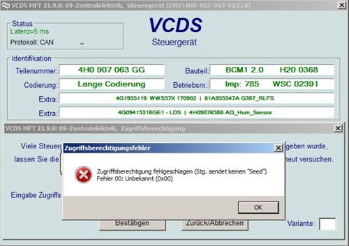 Fehlermeldung