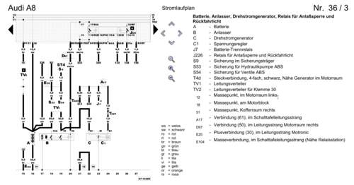 Stromlaufplan mit Legende