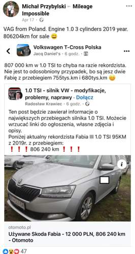 Laufleistung 1.0 tsi