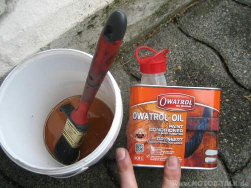 Owatrol, ölig und schmierig