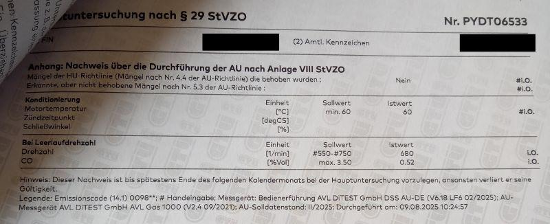 Wieder 2 Jahre Ruhe - HU Bestanden