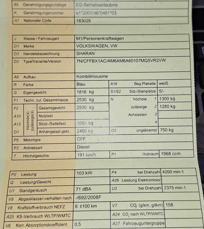 Wieviel darf ein VW Sharan denn jetzt ziehen?