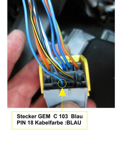 PIN 18 Leitung BLAU vom K 84 Relais.