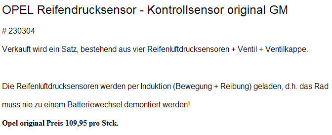 Winterräder mit Reifendruck-Kontrollsystem