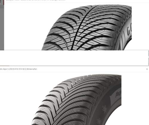 Vergleich Goodyear 4S Michelin Alpin 5