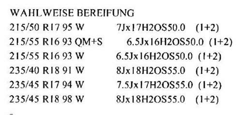 Wahlweise-bereifung