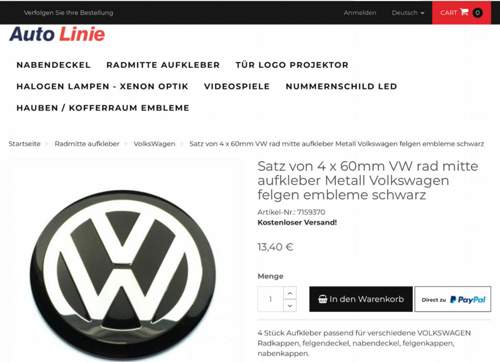 VW Felgendeckel 60mm