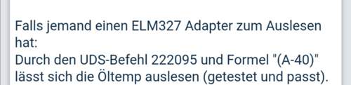 Öltemp auslesen
