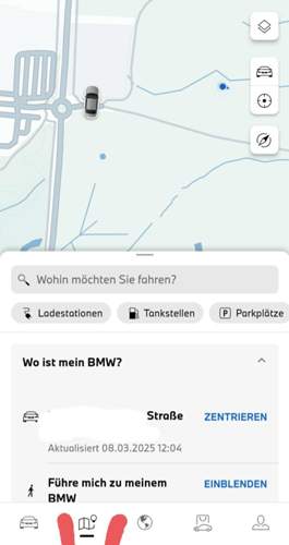 MyBMW App - geparktes Auto lokalisieren