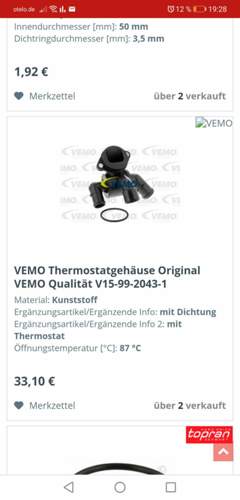 Thermostat sharan Schaltgetriebe