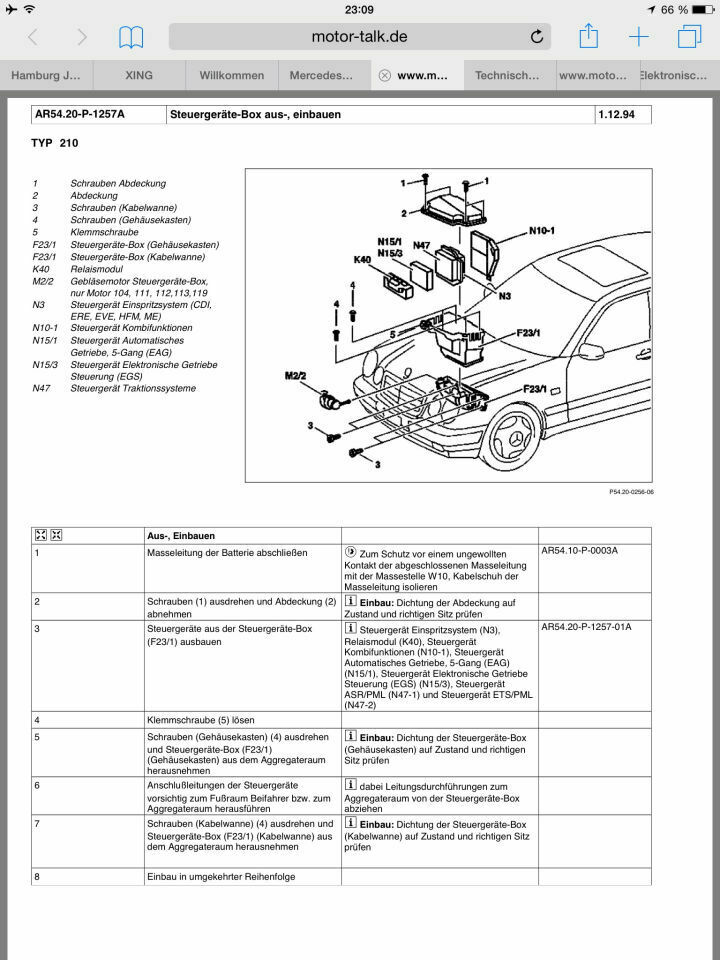 Wo sitzt beim W210 mopf das ESP/BAS und ABS Steuergerät?