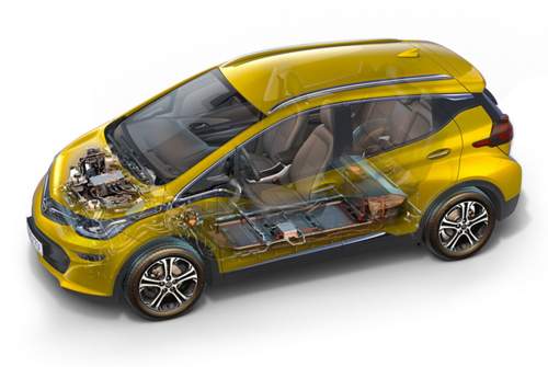 Die Batterie hat eine Kapazität von 60 Kilowattstunden und besteht aus 288 Lithium-Ionen-Zellen. Sie wurden von GM gemeinsam mit LG Chem konstruiert