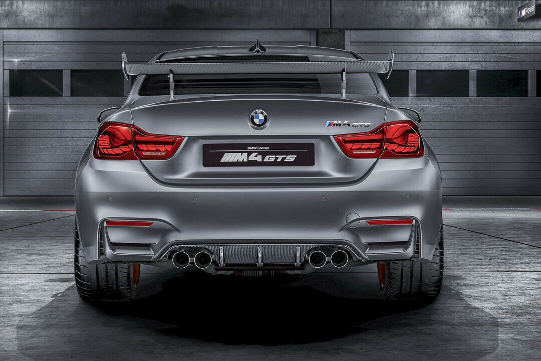 Der Heckflügel des M4 GTS kann justiert werden - so kann das Coupé für verschiedene Rennstrecken abgestimmt werden