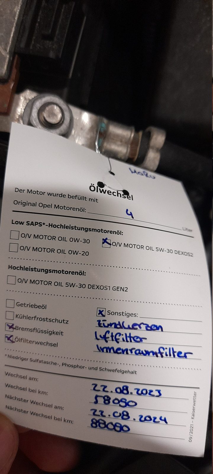 Wurde mein Corsa D Bj. 2012 beim Service mit falschem Öl befüllt? Dexos 1 vs. Dexos 2