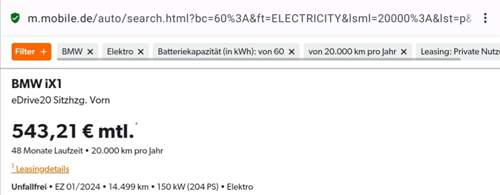 Suchbeispiel Leasing mobile Elektro