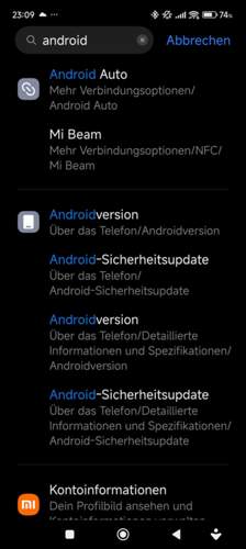 Einstellungen AA