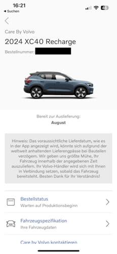 Screenshot Volvo App