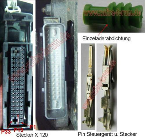 X 120 Stecker mit Kontakten