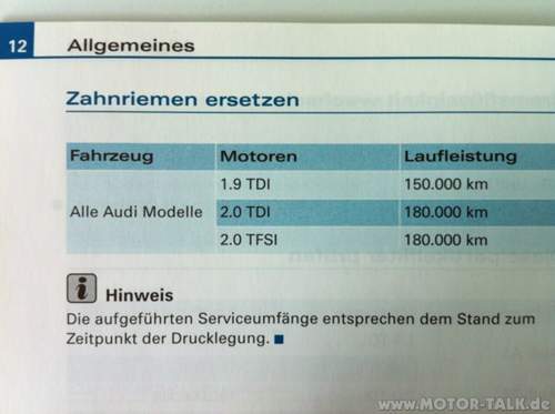 Zahnriemenwechsel 2.0 TFSI