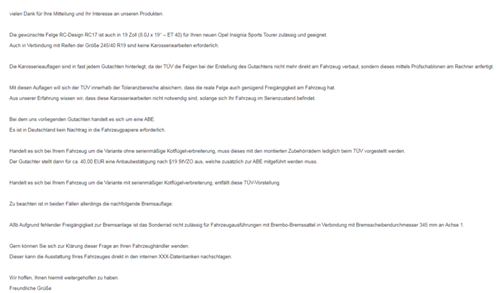 Felgen erlaubt oder nicht?