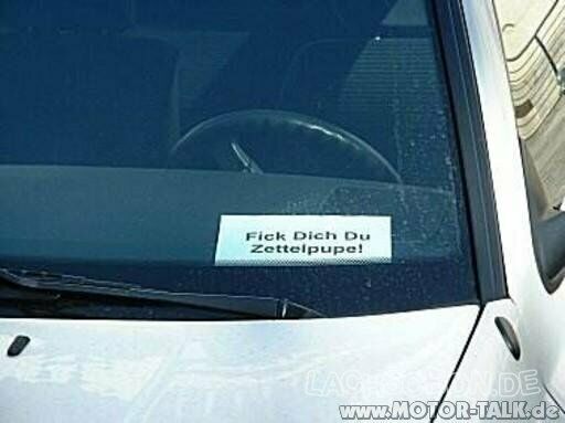 Zettel ins Auto "Bitte nicht abschleppen".... Text?
