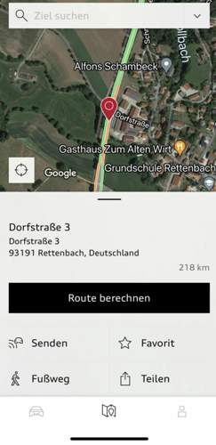 Ziele ans MMI senden aus der myAudi App