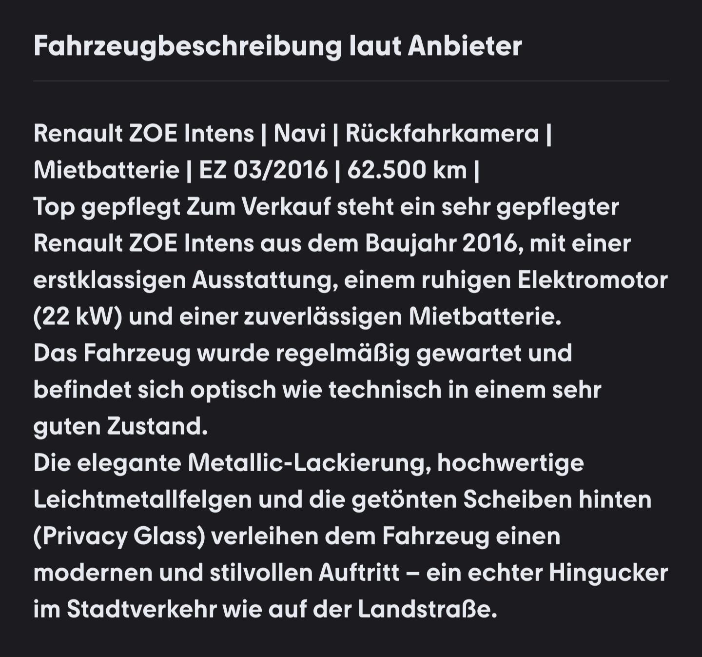 Zoe Bj 2013 Kauf - soll ich es wagen?